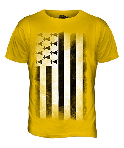 Candymix Bretagne Verblichen Flagge Herren T Shirt, Größe 2X-Large, Farbe Dunkelgelb von Candymix