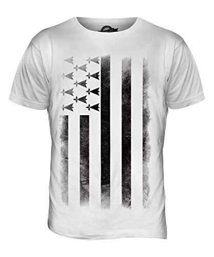 Candymix Bretagne Verblichen Flagge Herren T Shirt, Größe X-Large, Farbe Weiß von Candymix