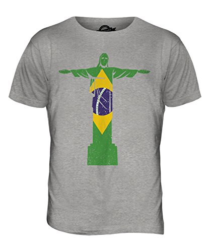 Candymix Cristo Redentor Herren T Shirt, Größe Large, Farbe Grau Meliert von Candymix