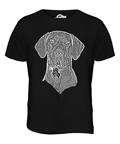 Candymix Deutsche Dogge Skizze Herren T Shirt, Größe X-Large, Farbe Schwarz von Candymix