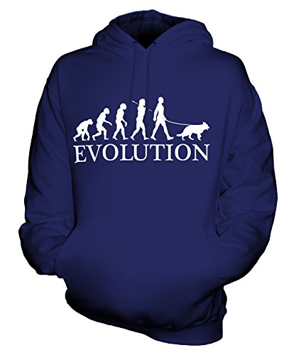 Candymix Deutscher Schäferhund Evolution des Menschen Und Hund Unisex Herren Damen Kapuzenpullover, Größe X-Large, Farbe Navy Blau von Candymix