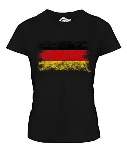 Candymix Deutschland Weinlese Flagge Damen T Shirt, Größe Small, Farbe Schwarz von Candymix