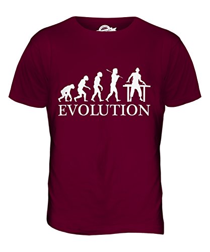 Candymix Dj Evolution des Menschen Herren T Shirt, Größe X-Large, Farbe Burgunderrot von Candymix