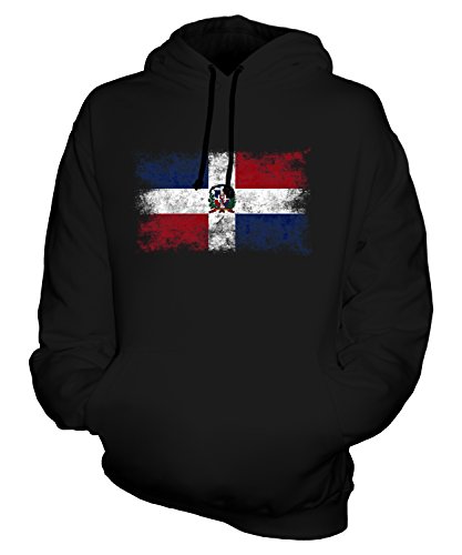 Candymix Dominikanische Republik Weinlese Flagge Unisex Herren Damen Kapuzenpullover, Größe 4X-Large, Farbe Schwarz von Candymix