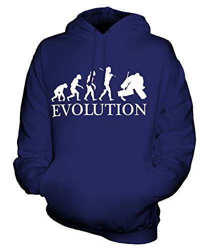 Candymix Eishockey Torwart Torhüter Evolution des Menschen Unisex Herren Damen Kapuzenpullover, Größe 4X-Large, Farbe Navy Blau von Candymix