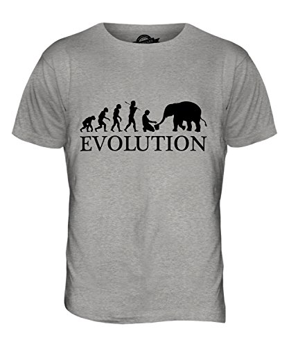 Candymix Elefant Pfleger Evolution des Menschen Herren T Shirt, Größe 4X-Large, Farbe Grau Meliert von Candymix