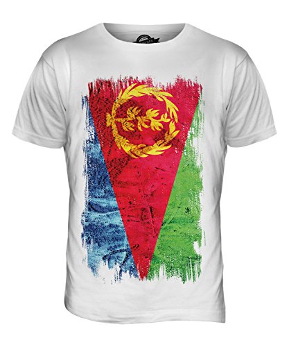 Candymix Eritrea Grunge Flagge Herren T Shirt, Größe Large, Farbe Weiß von Candymix