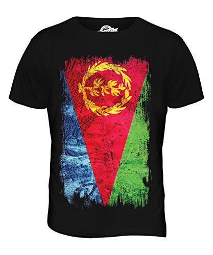 Candymix Eritrea Grunge Flagge Herren T Shirt, Größe Medium, Farbe Schwarz von Candymix