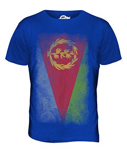 Candymix Eritrea Verblichen Flagge Herren T Shirt, Größe Small, Farbe Königsblau von Candymix