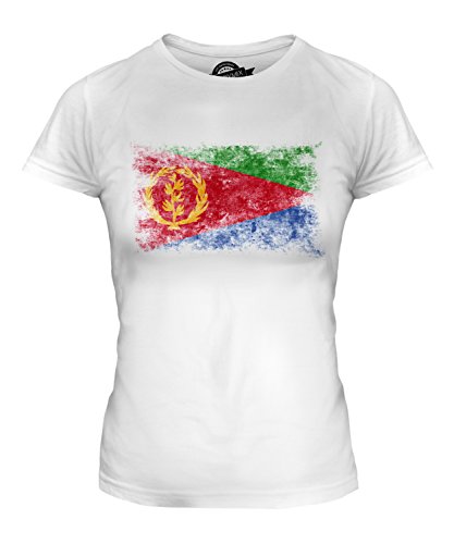 Candymix Eritrea Weinlese Flagge Damen T Shirt, Größe Small, Farbe Weiß von Candymix