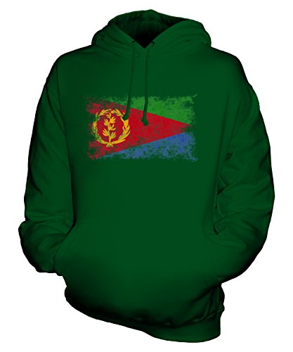 Candymix Eritrea Weinlese Flagge Unisex Herren Damen Kapuzenpullover, Größe Medium, Farbe Flaschengrün von Candymix