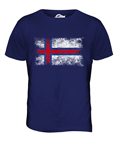 Candymix Färöer Weinlese Flagge Herren T Shirt, Größe Medium, Farbe Navy Blau von Candymix