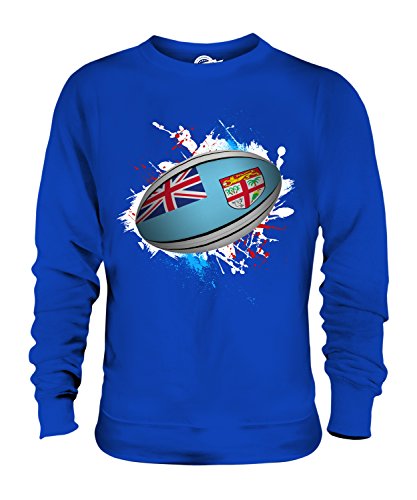 Candymix Fiji Rugby Ball Unisex Herren Damen Sweatshirt, Größe Medium, Farbe Königsblau von Candymix