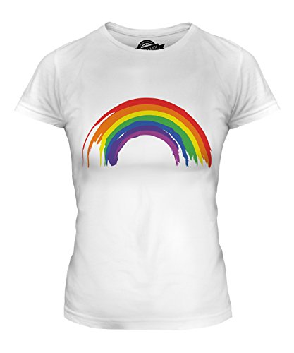Candymix Gemalten Regenbogen Damen T Shirt, Größe 2X-Large, Farbe Weiß von Candymix
