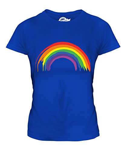 Candymix Gemalten Regenbogen Damen T Shirt, Größe Large, Farbe Königsblau von Candymix