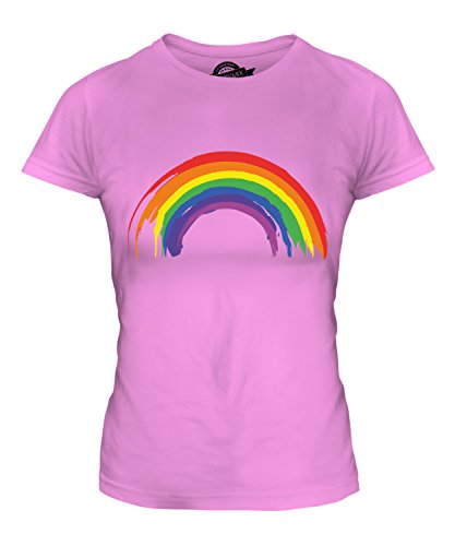 Candymix Gemalten Regenbogen Damen T Shirt, Größe Large, Farbe Rosa von Candymix