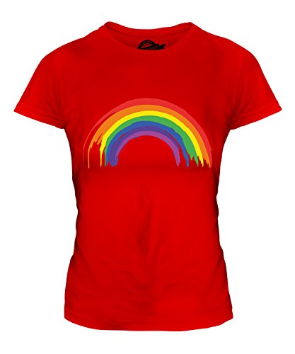 Candymix Gemalten Regenbogen Damen T Shirt, Größe Large, Farbe Rot von Candymix