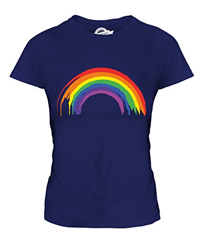 Candymix Gemalten Regenbogen Damen T Shirt, Größe Medium, Farbe Navy Blau von Candymix