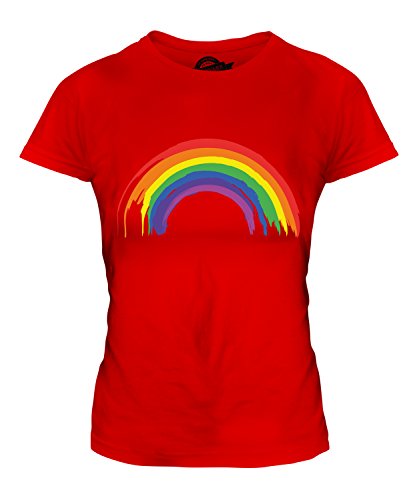 Candymix Gemalten Regenbogen Damen T Shirt, Größe Medium, Farbe Rot von Candymix