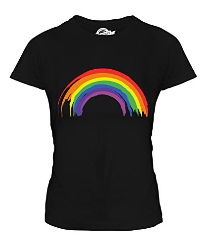 Candymix Gemalten Regenbogen Damen T Shirt, Größe Medium, Farbe Schwarz von Candymix