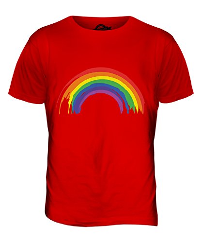 Candymix Gemalten Regenbogen Herren T Shirt, Größe 2X-Large, Farbe Rot von Candymix