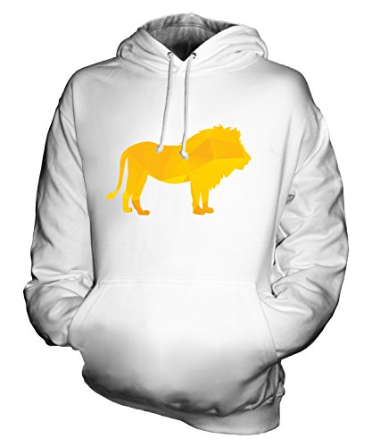 Candymix Geometrischen Löwen Unisex Herren Damen Kapuzenpullover, Größe X-Large, Farbe Weiß von Candymix