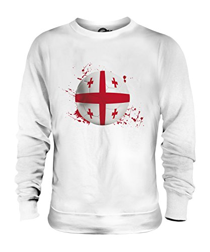 Candymix Georgien Fußball Unisex Herren Damen Sweatshirt, Größe Large, Farbe Weiß von Candymix