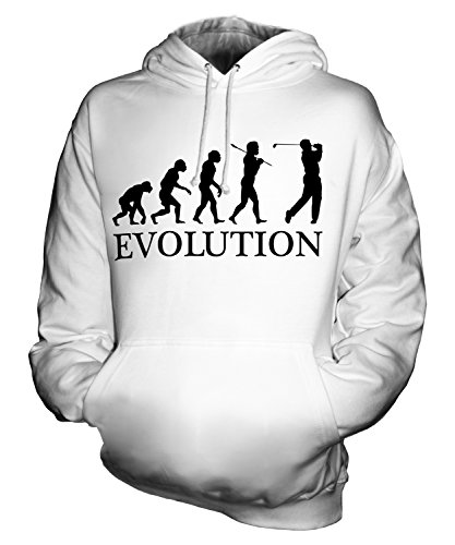 Candymix Golf Spieler Evolution des Menschen Unisex Herren Damen Kapuzenpullover, Größe Small, Farbe Weiß von Candymix