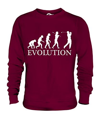 Candymix Golf Spieler Evolution des Menschen Unisex Herren Damen Sweatshirt, Größe 3X-Large, Farbe Burgunderrot von Candymix