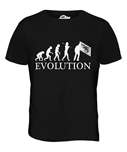 Candymix Graffiti Evolution des Menschen Herren T Shirt, Größe 2X-Large, Farbe Schwarz von Candymix