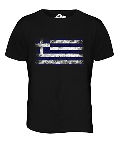 Candymix Griechenland Weinlese Flagge Herren T Shirt, Größe 5X-Large, Farbe Schwarz von Candymix