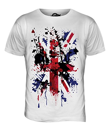 Candymix Großbritannien Abstrakt Flagge Herren T Shirt, Größe Large, Farbe Weiß von Candymix