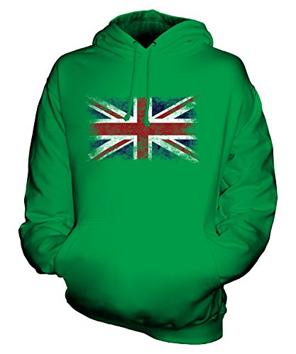 Candymix Großbritannien Weinlese Flagge Unisex Herren Damen Kapuzenpullover, Größe Large, Farbe Grün von Candymix