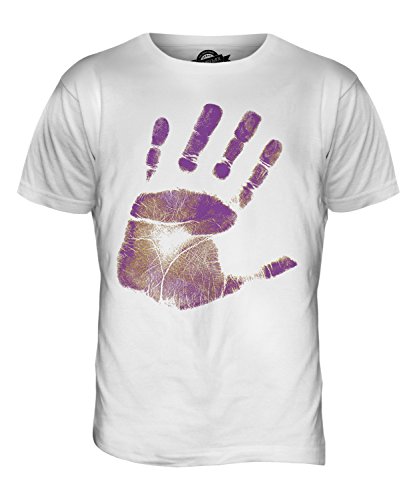 Candymix Handdruck Herren T Shirt, Größe Medium, Farbe Weiß von Candymix