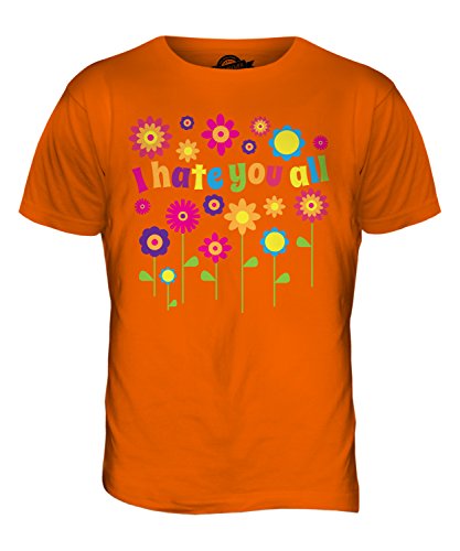 Candymix Ich Hasse Euch Alle Hippie Blumen Herren T Shirt, Größe 2X-Large, Farbe Orange von Candymix