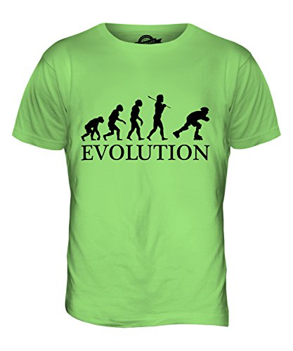 Candymix Inlineskaten Inliner Fahren Evolution des Menschen Herren T Shirt, Größe Large, Farbe Limettengrün von Candymix