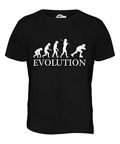 Candymix Inlineskaten Inliner Fahren Evolution des Menschen Herren T Shirt, Größe Large, Farbe Schwarz von Candymix