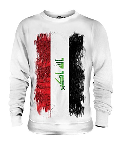 Candymix Irak Grunge Flagge Unisex Herren Damen Sweatshirt, Größe Large, Farbe Weiß von Candymix