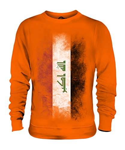 Candymix Irak Verblichen Flagge Unisex Herren Damen Sweatshirt, Größe 2X-Large, Farbe Orange von Candymix