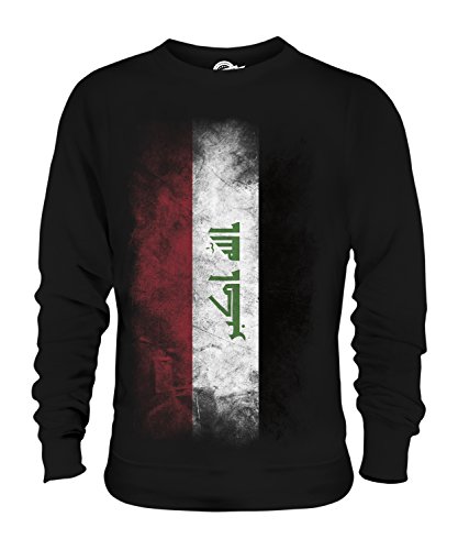 Candymix Irak Verblichen Flagge Unisex Herren Damen Sweatshirt, Größe Medium, Farbe Schwarz von Candymix