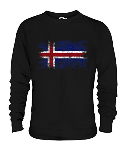 Candymix Island Weinlese Flagge Unisex Herren Damen Sweatshirt, Größe 3X-Large, Farbe Schwarz von Candymix