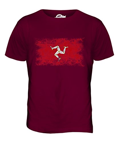 Candymix Isle of Man Weinlese Flagge Herren T Shirt, Größe Large, Farbe Burgunderrot Candymix Isle of Man Weinlese Flagge Herren T Shirt, Größe Large, Farbe Burgunderrot von Candymix