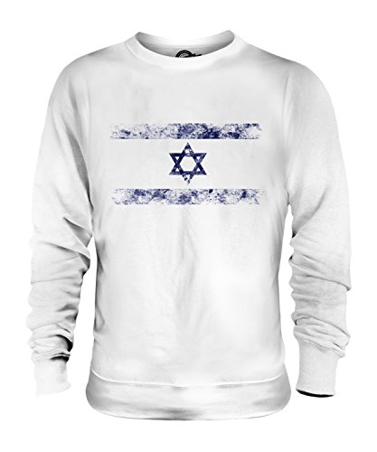 Candymix Israel Weinlese Flagge Unisex Herren Damen Sweatshirt, Größe Medium, Farbe Weiß von Candymix