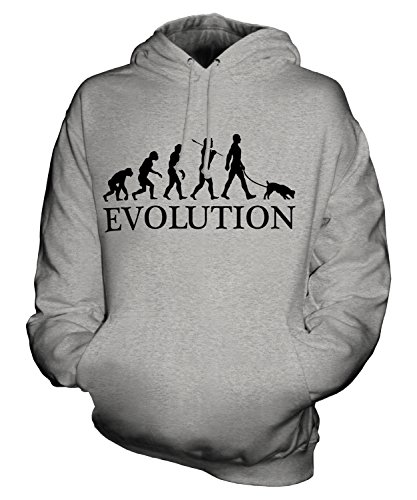 Candymix Jack Russell Terrier Evolution des Menschen Und Hund Unisex Herren Damen Kapuzenpullover, Größe 3X-Large, Farbe Grau Meliert von Candymix