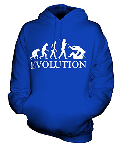 Candymix Judo Evolution des Menschen Unisex Herren Damen Kapuzenpullover, Größe X-Large, Farbe Königsblau von Candymix