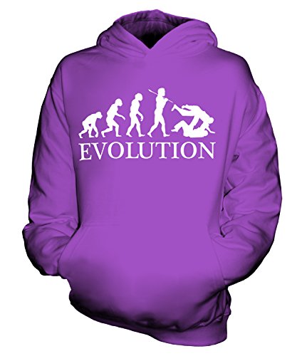 Candymix Judo Evolution des Menschen Unisex Kinder Jungen/Mädchen Kapuzenpullover, Größe 12-13 Jahre, Farbe Violett von Candymix