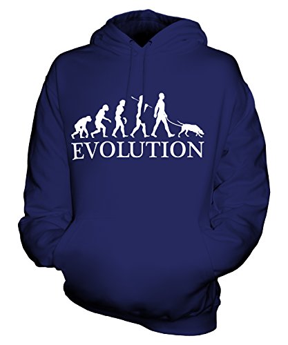 Candymix Kurzhaariger Ungarischer Vorstehhund Evolution des Menschen Und Hund Unisex Herren Damen Kapuzenpullover, Größe 5X-Large, Farbe Navy Blau von Candymix