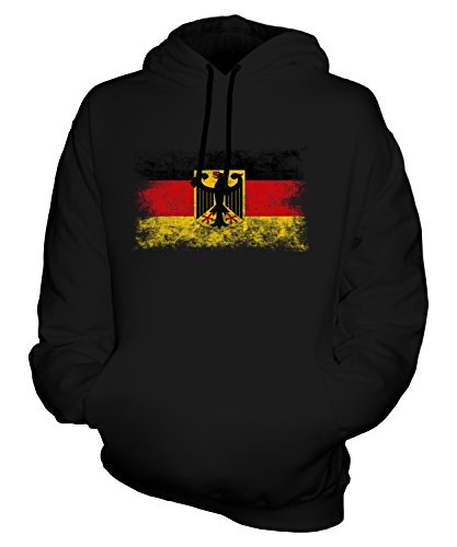 Candymix Land Deutschland Weinlese Flagge Unisex Herren Damen Kapuzenpullover, Größe X-Large, Farbe Schwarz von Candymix