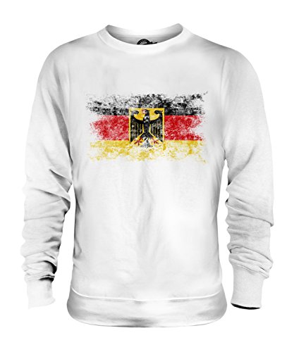 Candymix Land Deutschland Weinlese Flagge Unisex Herren Damen Sweatshirt, Größe Large, Farbe Weiß von Candymix