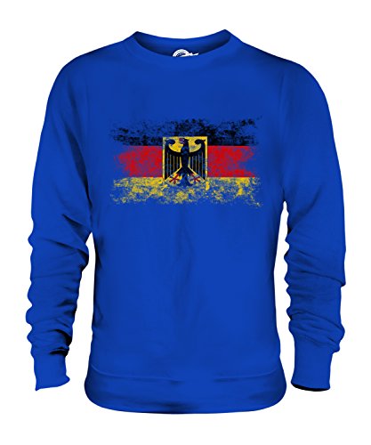 Candymix Land Deutschland Weinlese Flagge Unisex Herren Damen Sweatshirt, Größe Medium, Farbe Königsblau von Candymix